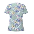 thumbnail image 4 of Naloa Colorful Butterfly Print T-Shirts Short Sleeve V Neck Tees for Women Fashion Tops Trendy Lightweight Soft Casual Summer Outfits Clothes, 4 of 5