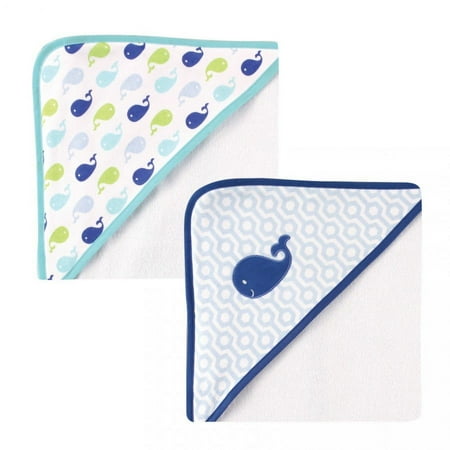 UPC: 0660168052275 | Luvable Friends Baby Boy Cotton Terry Hooded Towels Blue Whale One Size