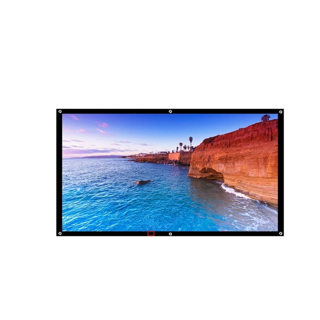 100 Inch 16:9 Outdoor Simple Portable Projector Essentials Travel Front & Rear Projection Screen Night Super Thin ,Easy to Use