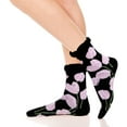 thumbnail image 3 of Benefeet Sox Calcetines con volantes para mujer Lindos calcetines de algodón para la tripulación Calcetines de vestir holgados con volantes Calcetines altos hasta el tobillo con dobladillo c, 3 of 5