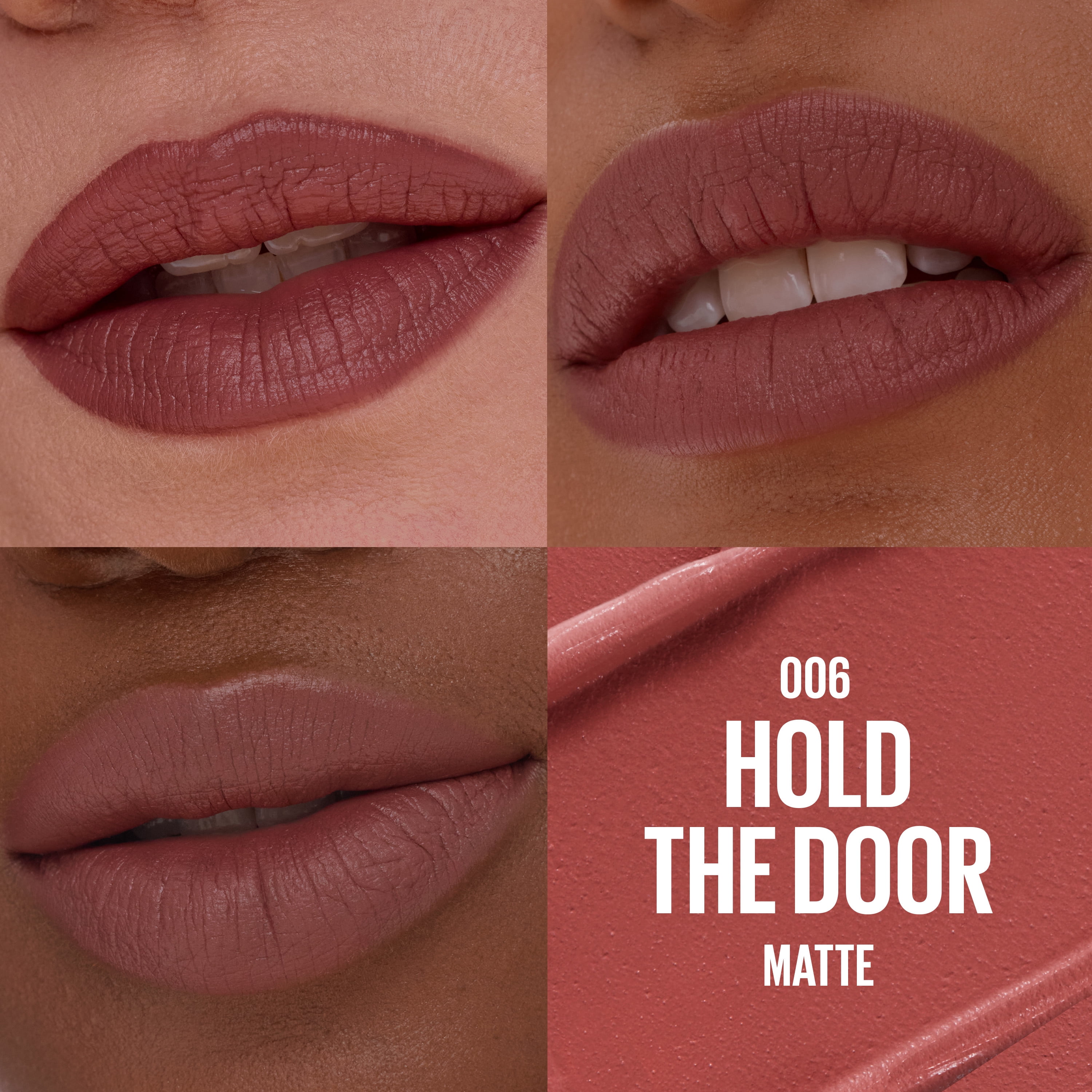 Maybelline Serum Lipstick, Matte Finish, Oil-Blend and Hyaluronic Acid, 006 Hold The Door, 0.12 oz