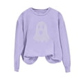thumbnail image 6 of Dpjklzsn Women’s Halloween Rhinestone Ghost Sweatshirt, Loose Fit Long Sleeve Crewneck Pullover Top, Polyester Blend Casual Fall Shirt, 6 of 6