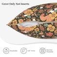 thumbnail image 5 of Fotbe Squirrel Mushroom Yellow Flower Pattern Velvet Decorative Throw Pillow Covers with Elegant Piping, Soft Plush Cushion Cover for Sofa, Bed, Car, Office-16"x16", 5 of 8