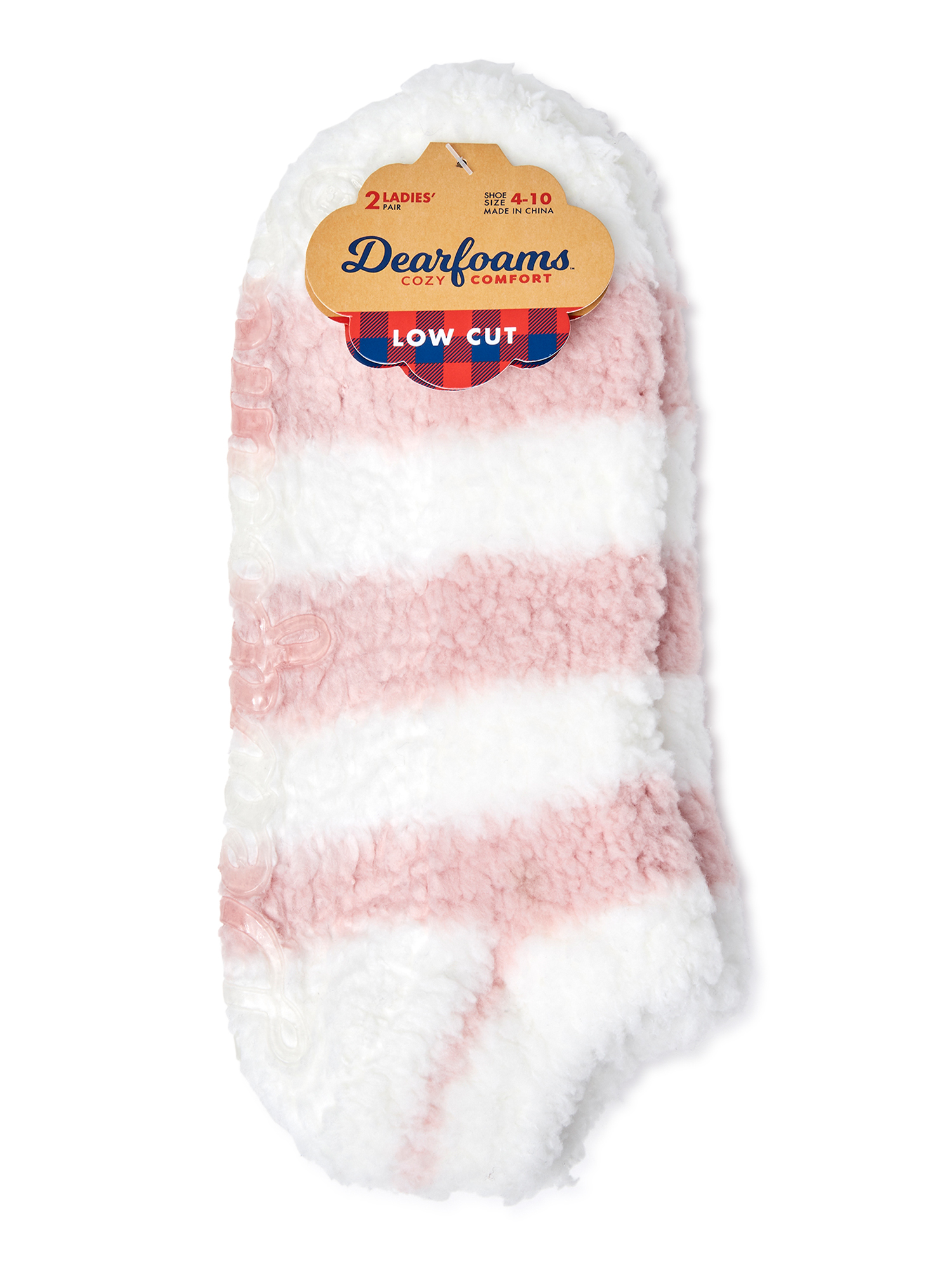 Dearfoams Women's Low Cut Fuzzy Socks, 2-Pack