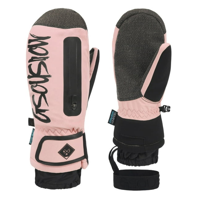 Fgnfyis Gants de Ski avec Protection Intégrée du Poignet pour Planche à Neige et Sports de Ski Rose