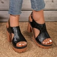 thumbnail image 4 of Viluyesy Womens Chunky Heeled Sandals, Thick Sole Peep Toe Hollow Out Summer Fashion Dressy Pumps Shoes Black US7, 4 of 8
