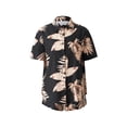 thumbnail image 1 of VISgogo, conjunto de ropa para mujer, patrón de hojas/flores, cuello de solapa, camisa de manga corta con botones, pantalones cortos de cintura elástica a juego VISgogo moda, 1 of 9