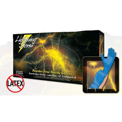 Lightning Gloves LSL Powder Free Nitrile Extended Gloves Large