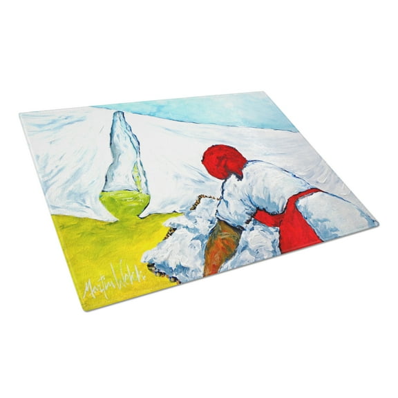 Caroline's Treasures Must Be Monday Glass Cutting Board Large