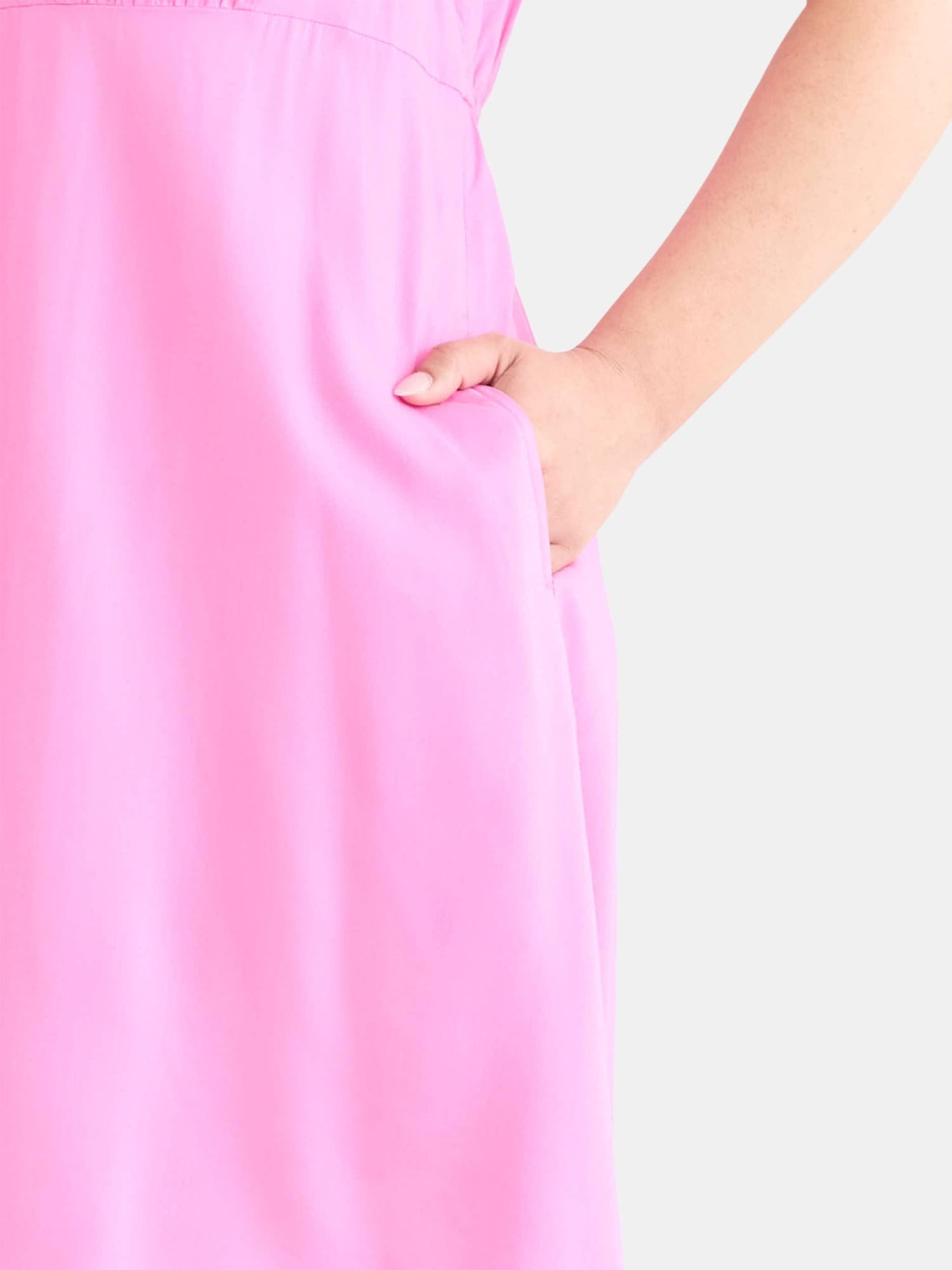 Terra & Sky Women's Plus Woven Mini Dress with Pockets, Sizes 0X-5X