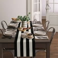 thumbnail image 4 of Table Runners 14X72 Inches Long, Black and White Striped,Cotton Linen Farmhouse Retro Rustic Barn Wood Texture Tablecloths Non-Slip Party Table Decorations for Kitchen,Home,Dining,Outdoor,, 4 of 6