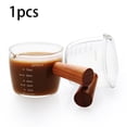 thumbnail image 4 of Taza medidora de café de vidrio, 75 ml / 2.54 Jarra triple de medición transparente de medida de un solo con mango de madera anti, 4 of 9