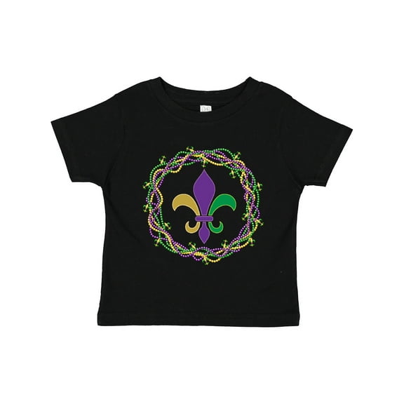 Inktastic Mardi Gras Fleur de Lis Beads Boys or Girls Toddler T-Shirt