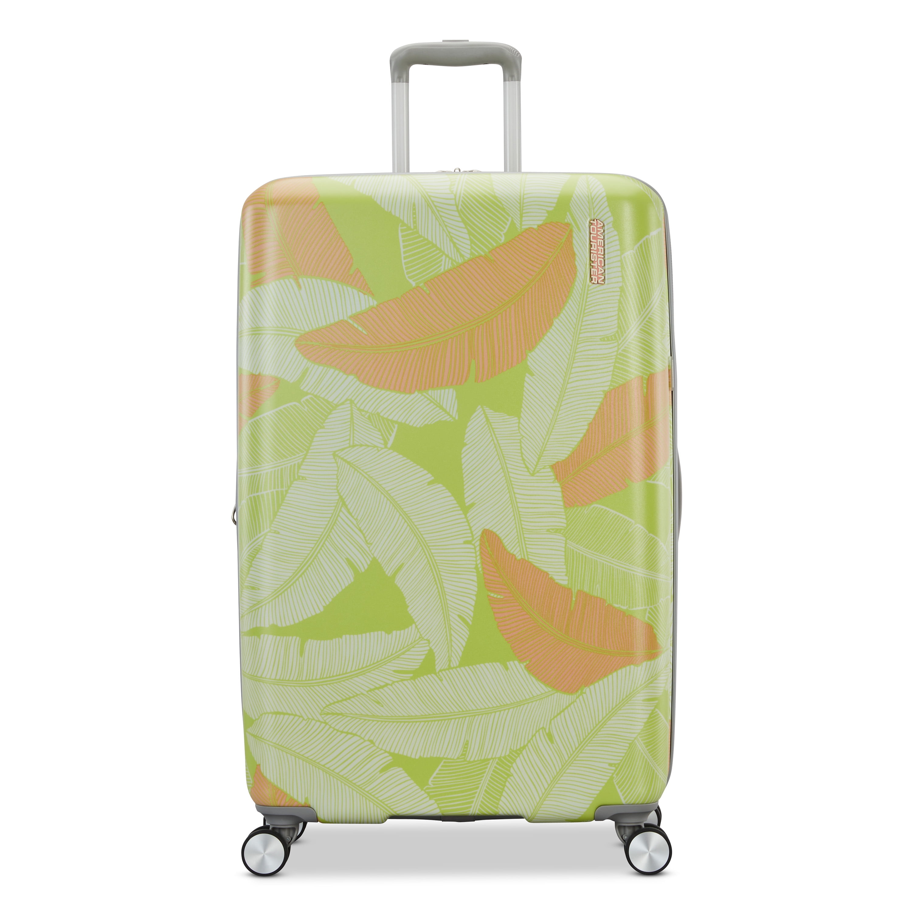 American Tourister Moonlight II 28-inch Checked Luggage with Spinner Wheels - Palm Print