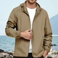 thumbnail image 5 of Mens Windbreaker Hooded Jackets Lightweight Zip Up Waterproof Jacket with Pockets Loose Fit Outdoor UV Sun Running Shirts, 5 of 8