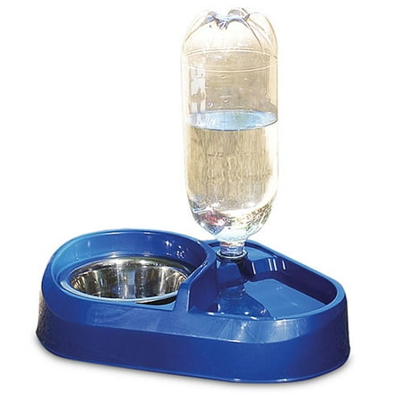 feeder bowl stainless steel waterer combo water petmate liter pet bottle