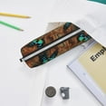 thumbnail image 6 of Yiaed Vintage Butterfly Green Print Leather Pencil Case - Leather Pen Pencil Holder - Elegant & Practical Pencil Pouch for Work & Office, 6 of 7