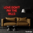 thumbnail image 3 of Craftnamesign Love Don't Pay The Bills Neon Sign,Quotes LED Sign,Room Sign, 3 of 4