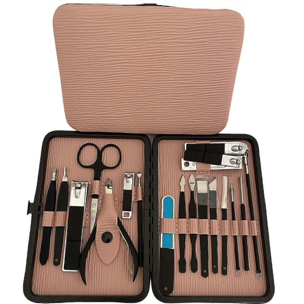18pcs Manicure Set for Women Men Nail Clippers Stainless Steel Manicure Kit - Portable Travel Grooming Kit