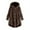 Coffee, variant on Viikei Women Plus Size Button Plush Tops Hooded Loose Cardigan Wool Coat Winter Jacket