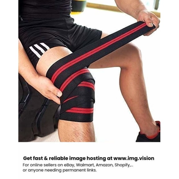 Worth the Trust Professional Heavy Duty Knee Wraps 75' – Adjustable Elastic Compression Straps for Powerlifting, Squats, and Weightlifting – Pair of Breathable Leg Support Bands