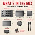 thumbnail image 6 of Bakken- Swiss 8-Piece Kitchen Baking Pan Set - Commercial Grade Carbon Steel Bakeware with Nonstick Coating, Stackable and Space-Saving Design, Oven Safe Tray (up to 450°F), Black, 6 of 7