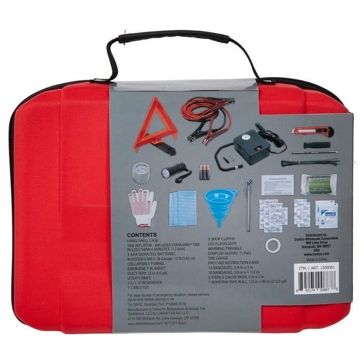 Bridgestone Auto Safety Emergency Kit, 50 Pieces