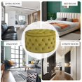 thumbnail image 6 of Homebeez Round Storage Ottoman Button Tufted Footrest Stool Coffee Table Children Sofa Stool,Yellow, 6 of 8