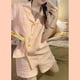 thumbnail image 4 of Pijama de verano para mujer, conjunto de 2 pantalones cortos de manga corta con estampado de bolsillo, ropa informal holgada y cómoda para el hogar, 4 of 4