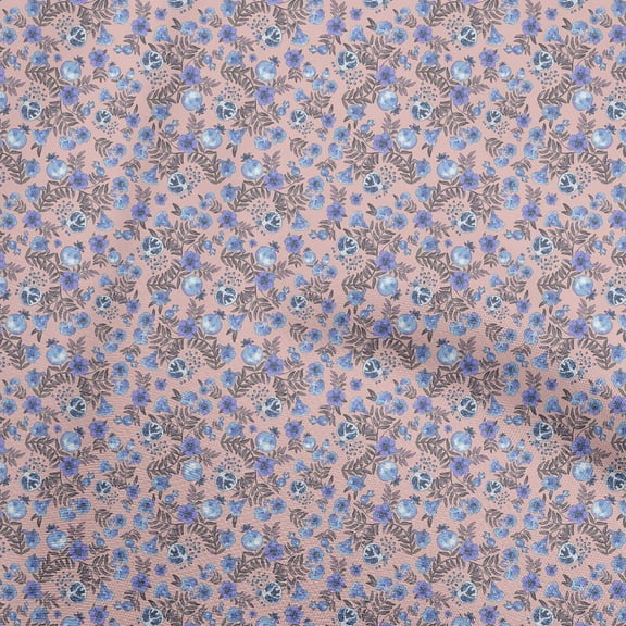 oneOone Cotton Cambric Light Pink Fabric Asian Suzani Sewing Material Print Fabric By The Yard 42 Inch Wide