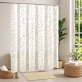 thumbnail image 4 of FRAMICS Vintage Lace Shower Curtain Sets with Rug and Hooks, Waterproof Fabric Semi Sheer Leaf Floral Bathroom Sets, Mold Resistant, Beige, 4 of 11