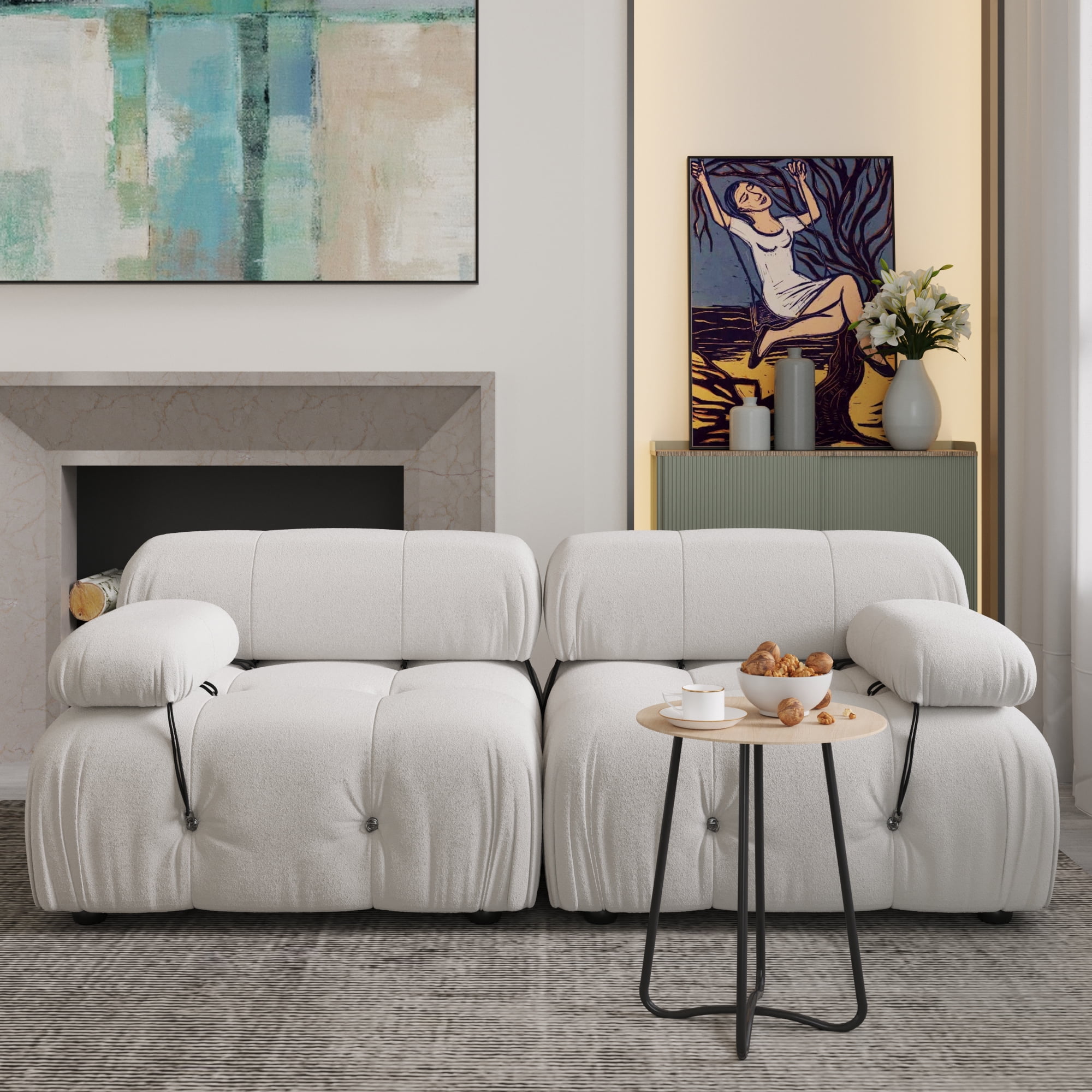 Magic Home Convertible Modular Sectional Sofa Spring Foam Couch Velvet