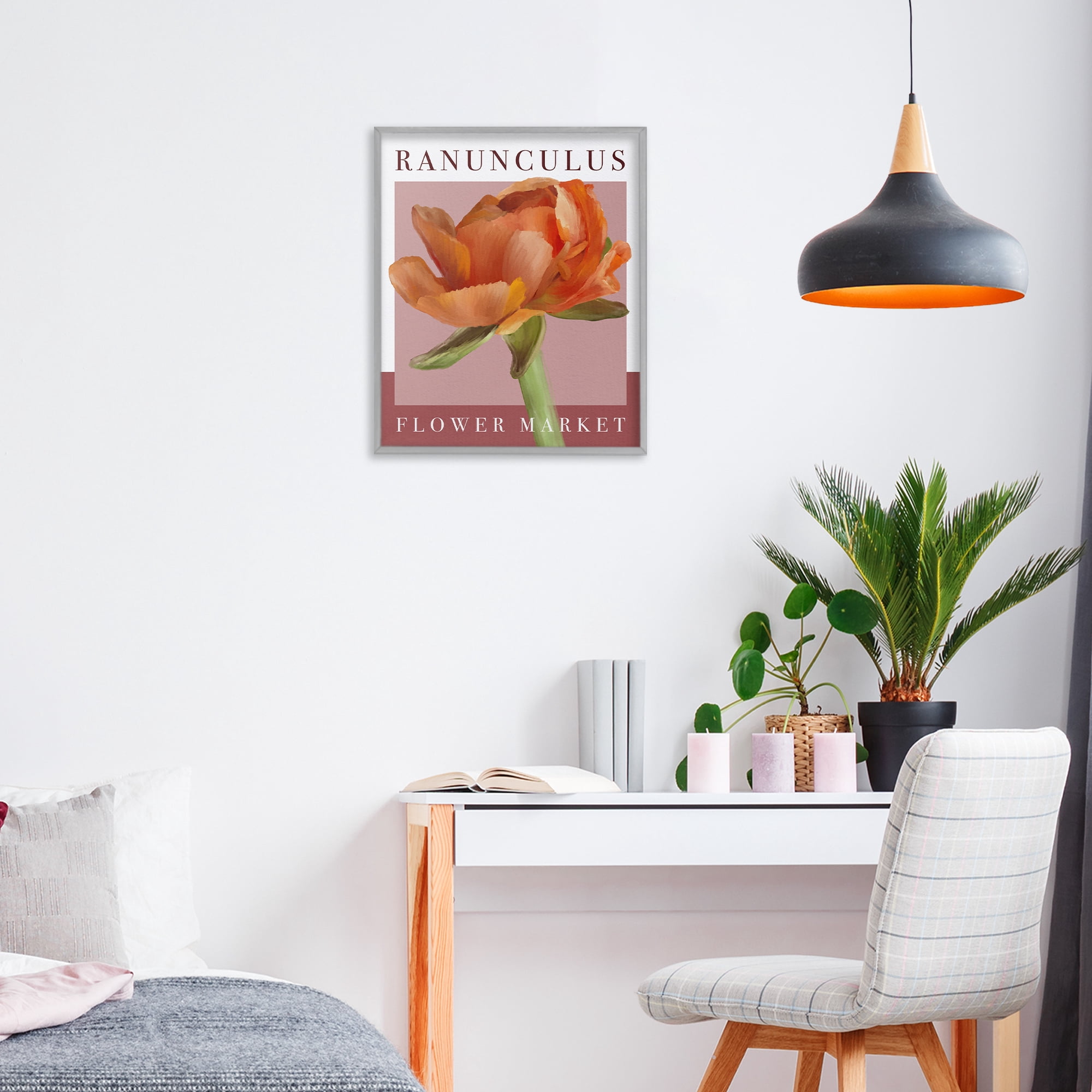 Stupell Industries Ranunculus Flower Market Gray Framed Giclee Art, design by Jennifer Stith