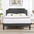 thumbnail image 3 of VECELO Upholstered Platform Bed with Height Adjustable Tufted Button Headboard/Mattress Foundation, Steel Frame, Strong Wood Slat Support, Full, No Box Spring Needed,Dark Gray, 3 of 8