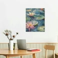 thumbnail image 2 of LHONGY Canvas Print Impressionist Floral Landscape Lotus Prints on Canvas Water Lily Prints Pond Water Lilies Wall Art, Decor 12x16 in, 2 of 5