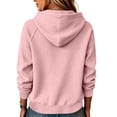 thumbnail image 4 of Nowekniz Fall Women Knit Fleece Hoodie Pullover Sweater, Loose Fit Long Sleeve Drawstring Hooded Sweatshirt with Pockets, Casual Fashion Daily Outfit Top, 4 of 6