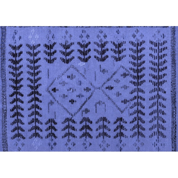 Ahgly Company Indoor Rectangle Abstract Blue Modern Area Rugs, 5' x 8'