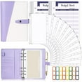 thumbnail image 3 of Multifunctional A6 Budget Binder with 12 Clear Zip Pockets and 12 Budget Sheets PU Cash Envelopes Portable Envelopes Organizer for Budgeting and Money Saving, 3 of 11