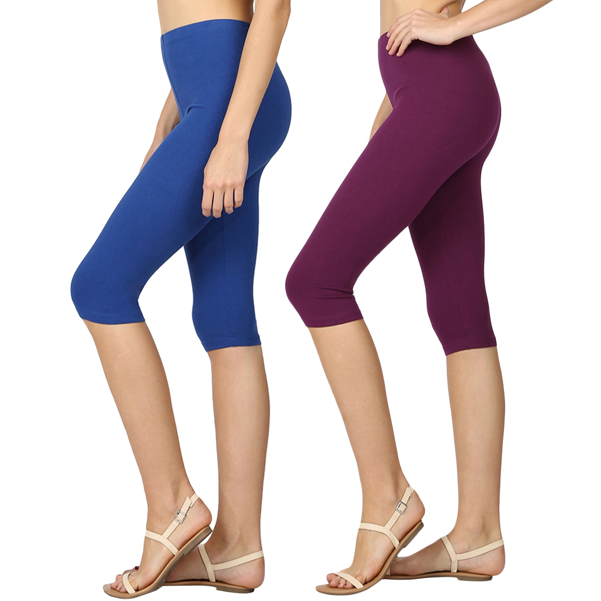 Women Cotton Spandex FULL Length Yoga Leggings Slim Pants tight MADE IN USA S-3X 