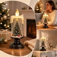 thumbnail image 4 of Christmas Snow Globe Candle Lamp Plain Swirl Lighted Swirling Water Snowflake Tabletop Decor, 4 of 5