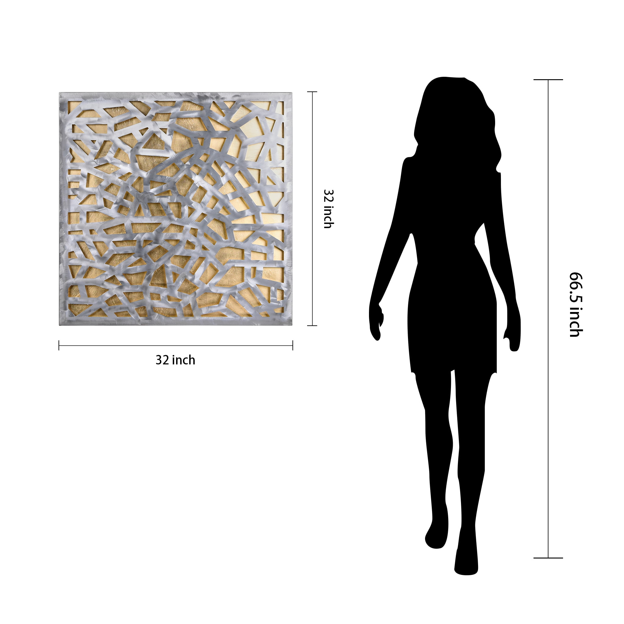 Empire Art Gold & Silver Enigma Abstract Art Prints, Set of 2