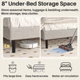 thumbnail image 6 of Frostbloom Queen Bed Frame with USB & Type-C Charging Station and Linen Fabric Wingback Headboard, Biege, 6 of 10