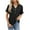 Black, variant on Meichang Short Sleeve Tops for Women Solid V Neck Button Up Shirts Summer Eyelet Casual Tees Workout Tunic Work Blouses Loose Fit Basic T Shirts White L