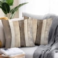 thumbnail image 3 of Outdoor Pillow Cover Abstract Brown off White Stripes Set of 2 Waterproof Throw Pillowcases Painting Art Decorative Patio Furniture Pillows for Couch Garden Indoor & Outdoor Use, 3 of 9