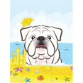 thumbnail image 1 of Bulldog Anglais Blanc Été Plage Drapeau Jardin, 1 of 1