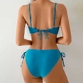 thumbnail image 4 of Swimming Suits for Women, 2 Piece Swimsuit for Women, Womens Bathing Suits, Two Piece Bikini Set Swimsuit for Women Adjustable Tie Back Fit Bathing Suit Double Lined Resort Wear, Cyan XL, 4 of 4