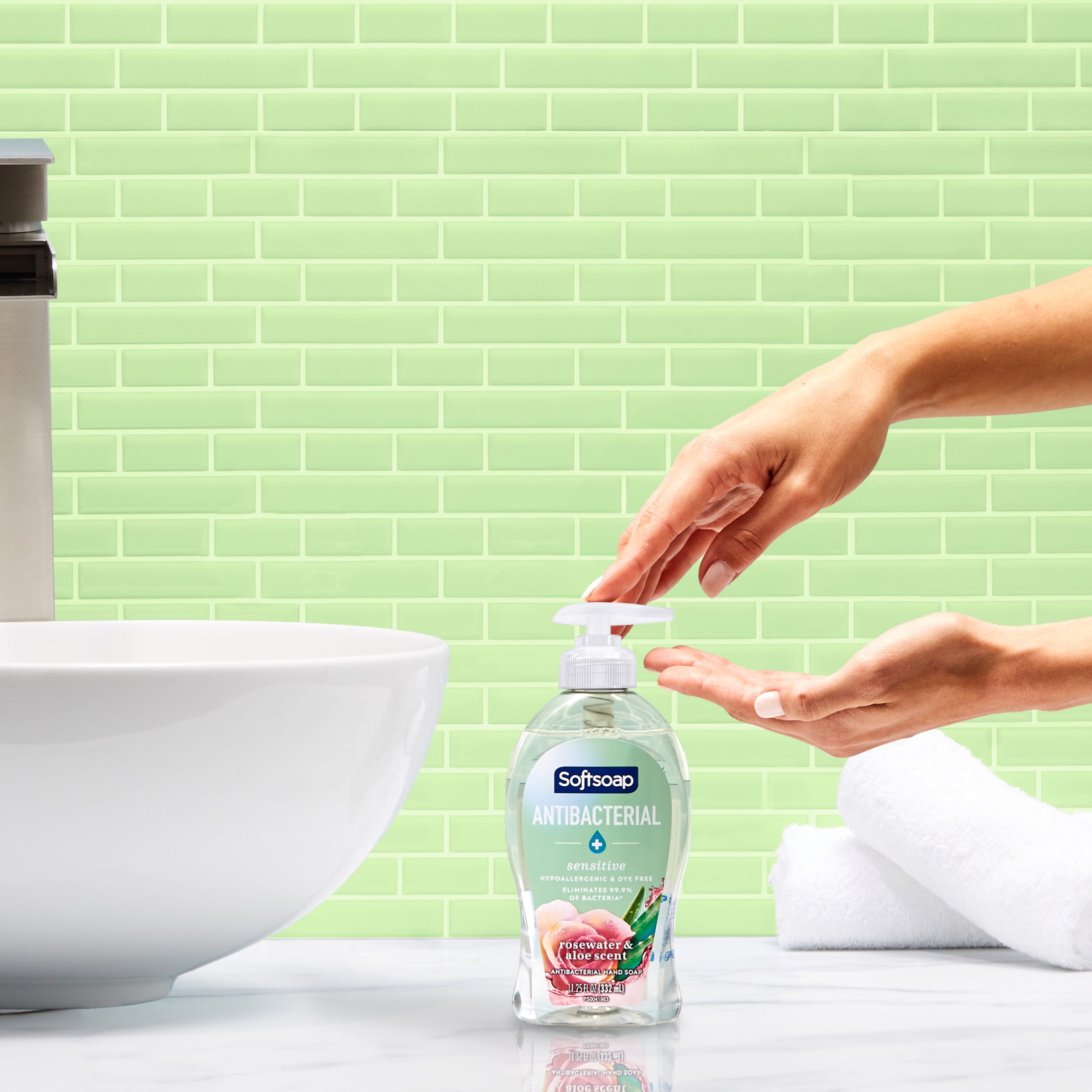 (6 pack) Softsoap Antibacterial Sensitive Liquid Hand Soap, Rosewater and Aloe, 11.25 Fluid Ounce Bottle