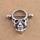 thumbnail image 3 of 2pcs Skull Head Anillos de Pezón 14g Barbell Bar Anillos Punk Halloween, 3 of 6