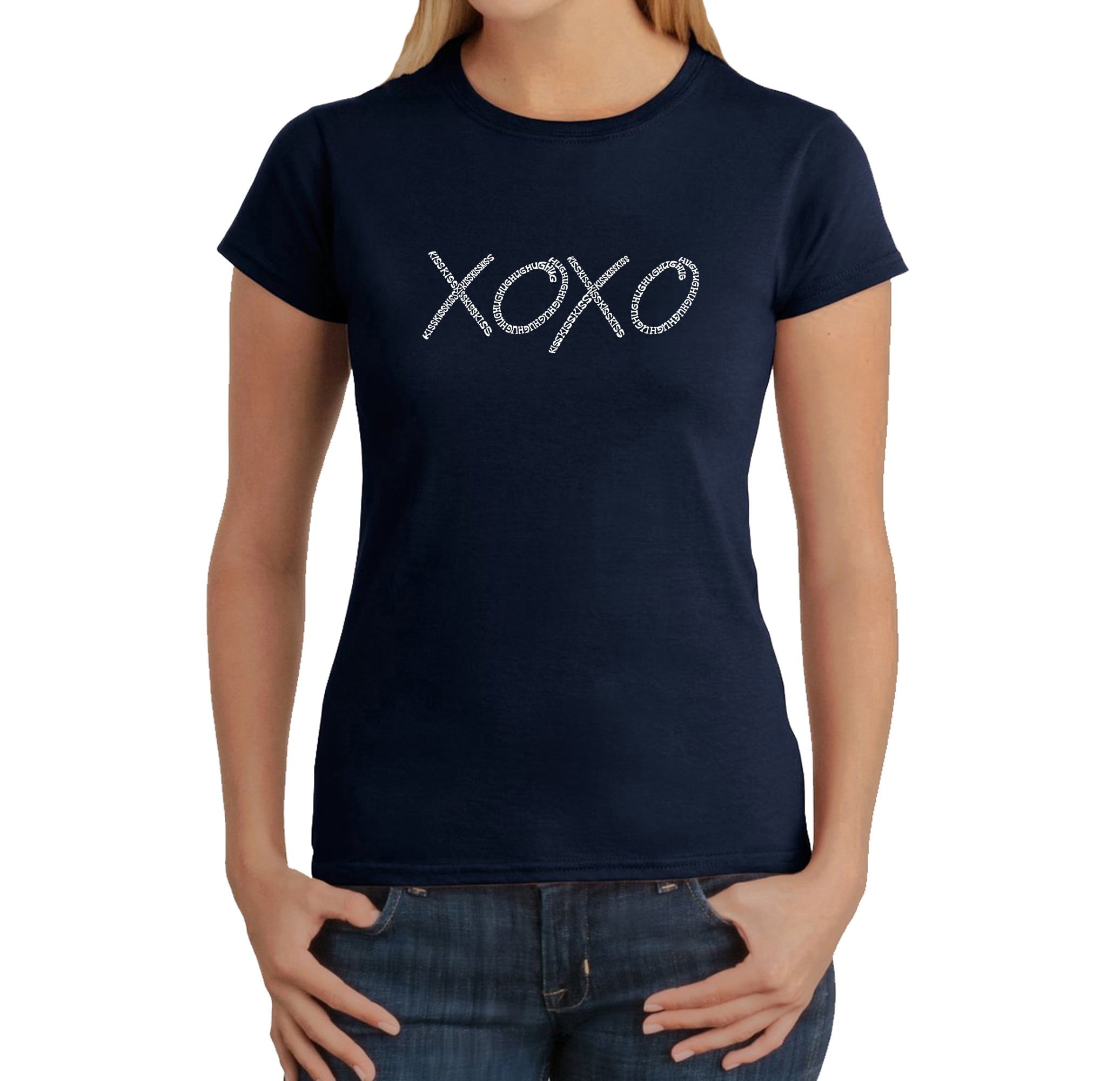 LA Pop Art Women's Word Art T-Shirt - XOXO - Walmart.com