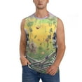 thumbnail image 3 of Uemuo Flower Butterfly Skull Couple Pattern Men's Sleeveless T-Shirt,Muscle Athletic Tank Top, Moisture-wicking Quick-dry Breathable Classic Tee Top for Gym Run Outdoor Sports-XX-Large, 3 of 8